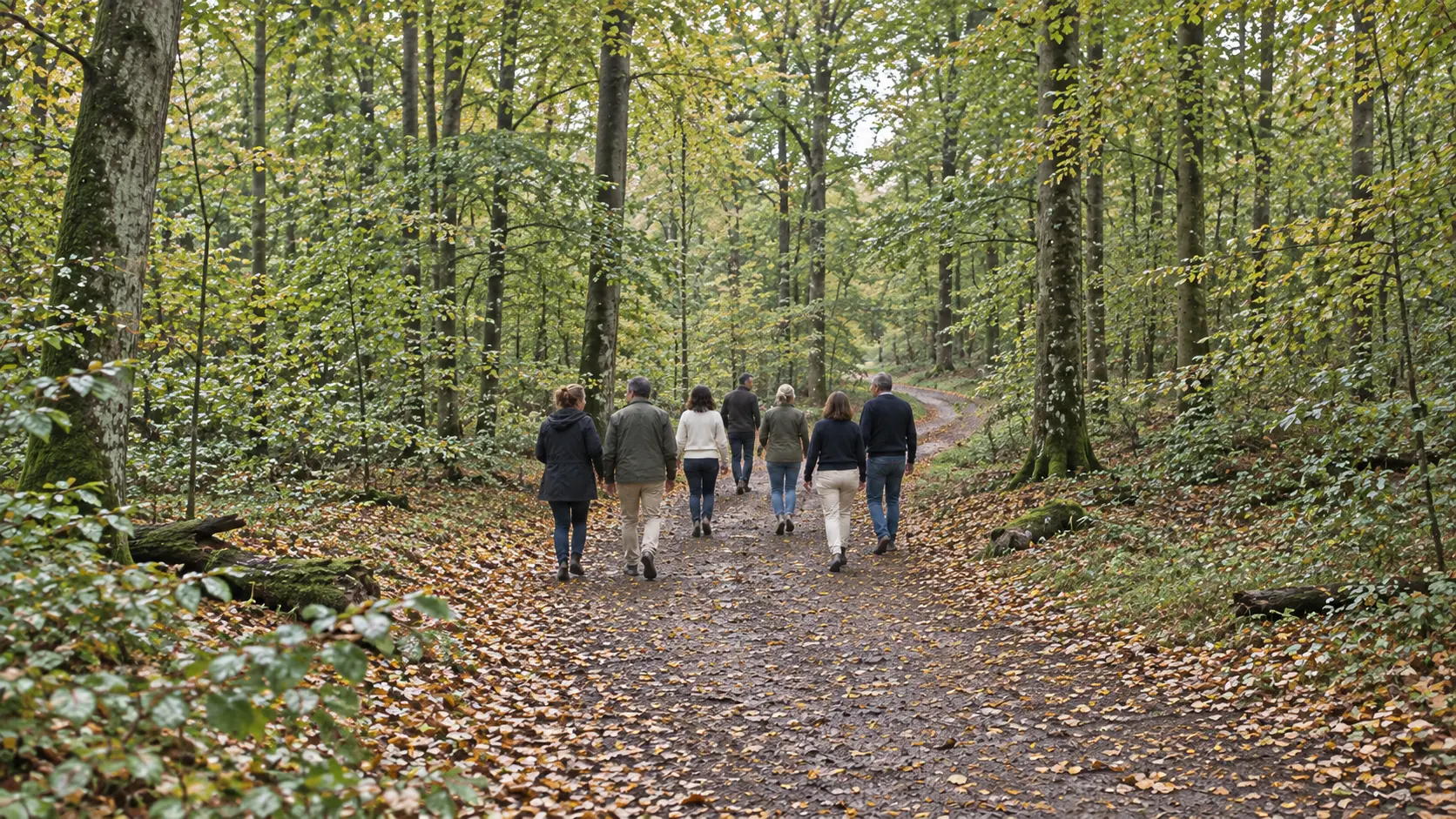 Groupe participant à une marche guidée dans la nature lors de Vitality Walk.